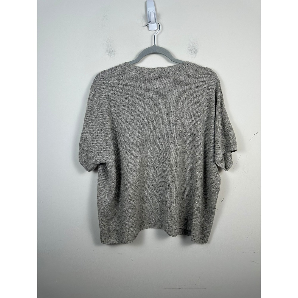 Eileen Fisher Silk Knit Box Top Women L Ash Grey NWT 100% Silk Relaxed Fit - Picture 2 of 8